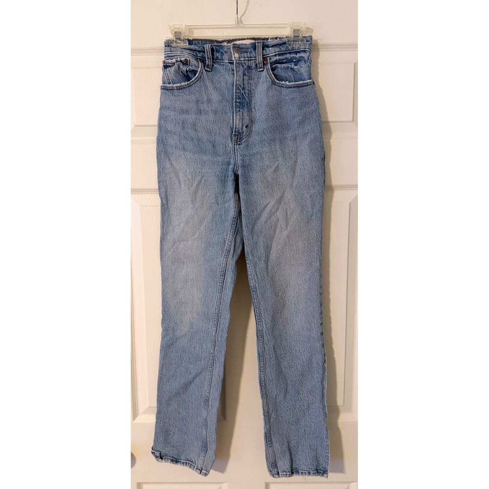 Abercrombie & FitchThe 90s Straight Ultra High Rise 26/2r Curve Love Distressed